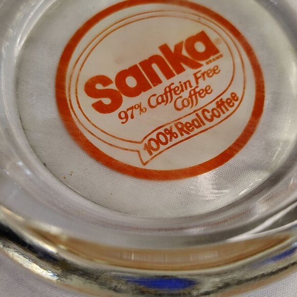 Vintage Sanka Ashtrays Glass 4 Inch Round Lot of 2 Different Advertising Labels - Picture 7 of 16